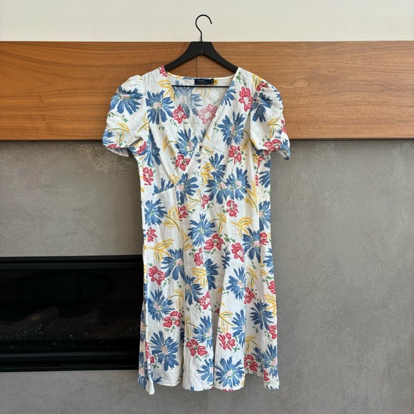 POLO RALPH LAUREN  Floral Button-Front Linen Dress, Size 16 - Picture 7 of 15